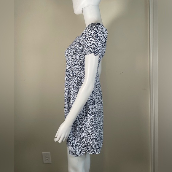 Tuckernuck Sail to Sable Blue White Smocked Nap Dress Puff Short Sleeve Sz S - Picture 5 of 12